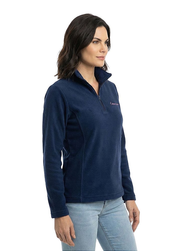 Blusa Microsoft Fleece Feminina Meio Zíper Estanciero