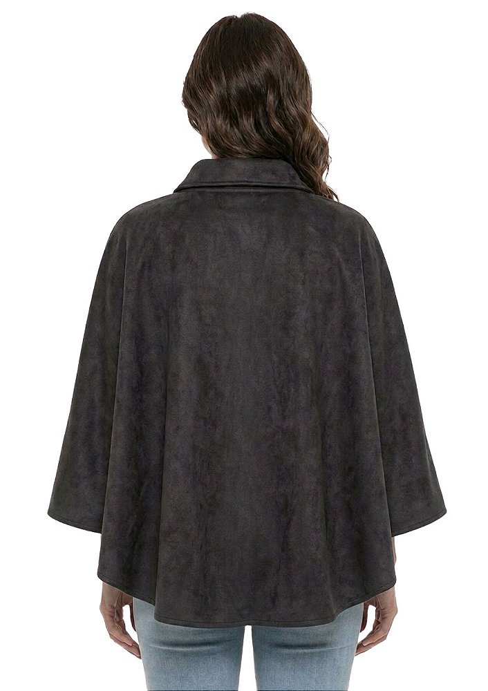 Poncho Pala Feminino Estanciero Suede Forrado