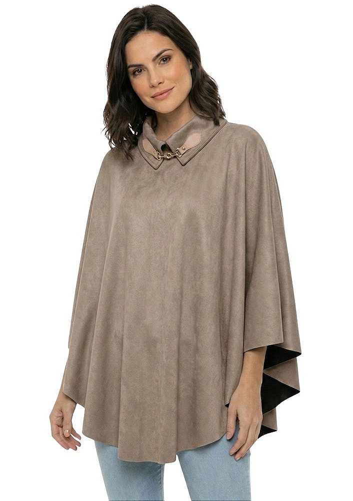 Poncho Pala Feminino Estanciero Suede