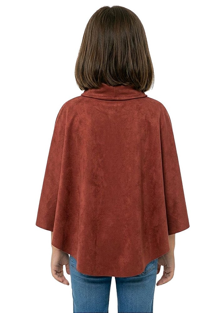 Poncho Pala Feminino Estanciero Suede