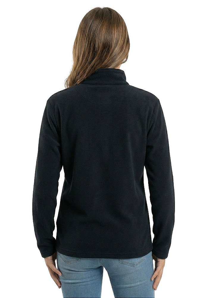 Blusa Microsoft Fleece Unissex Juvenil Meio Zíper Estanciero Feminino