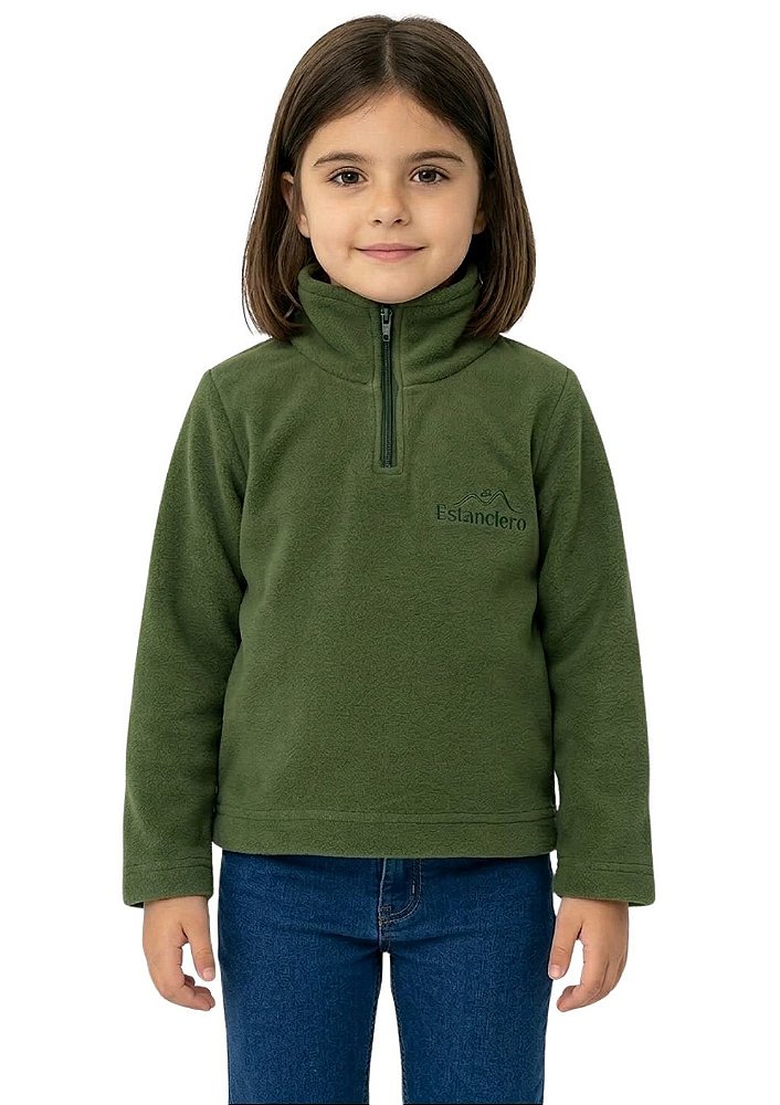 Blusa Microsoft Fleece Unissex Infantil Meio Zíper Estanciero F