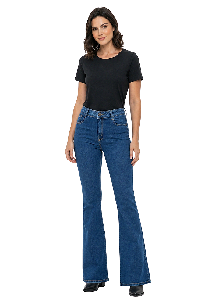 Calça jeans feminina bootcut arabesco estanciero