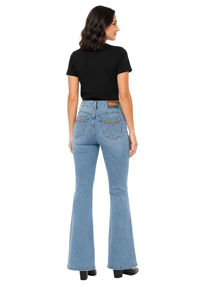 Calça jeans feminina bootcut arabesco estanciero