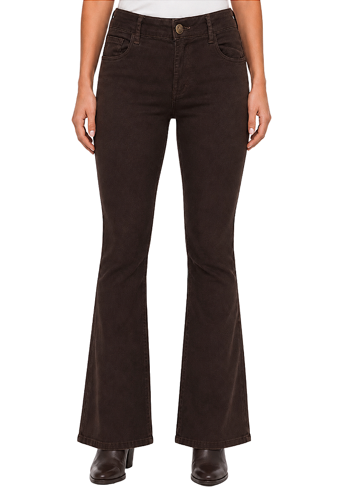 Calça sarja feminina bootcut bordada estanciero
