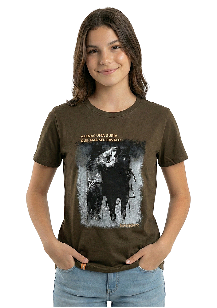 Shirt Juvenil Feminina Estanciera Guria Que Ama Seu Cavalo
