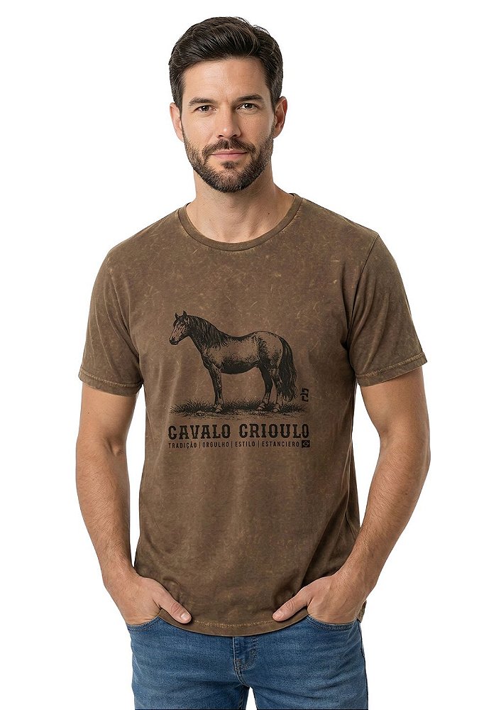 Camiseta Masculina Estanciero Cavalo Crioulo