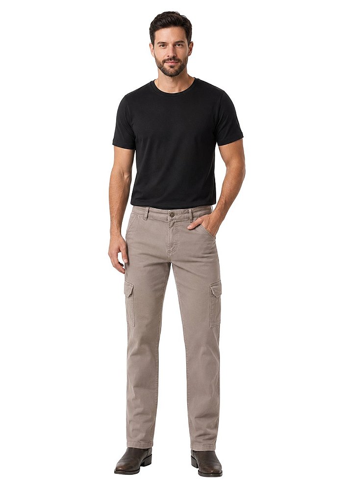 Calça Cargo Masculina Sarja Estanciero
