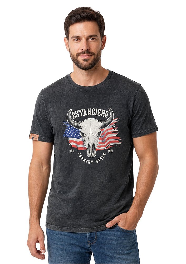 Camiseta Masculina Estanciero Country Style Texas EUA