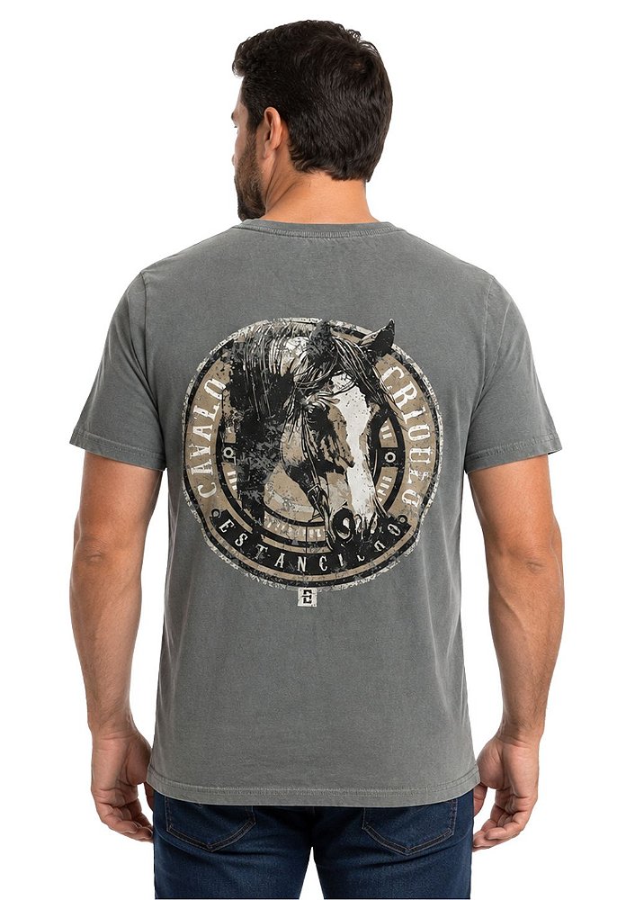 Camiseta Masculina Estanciero Cavalo Crioulo Costas