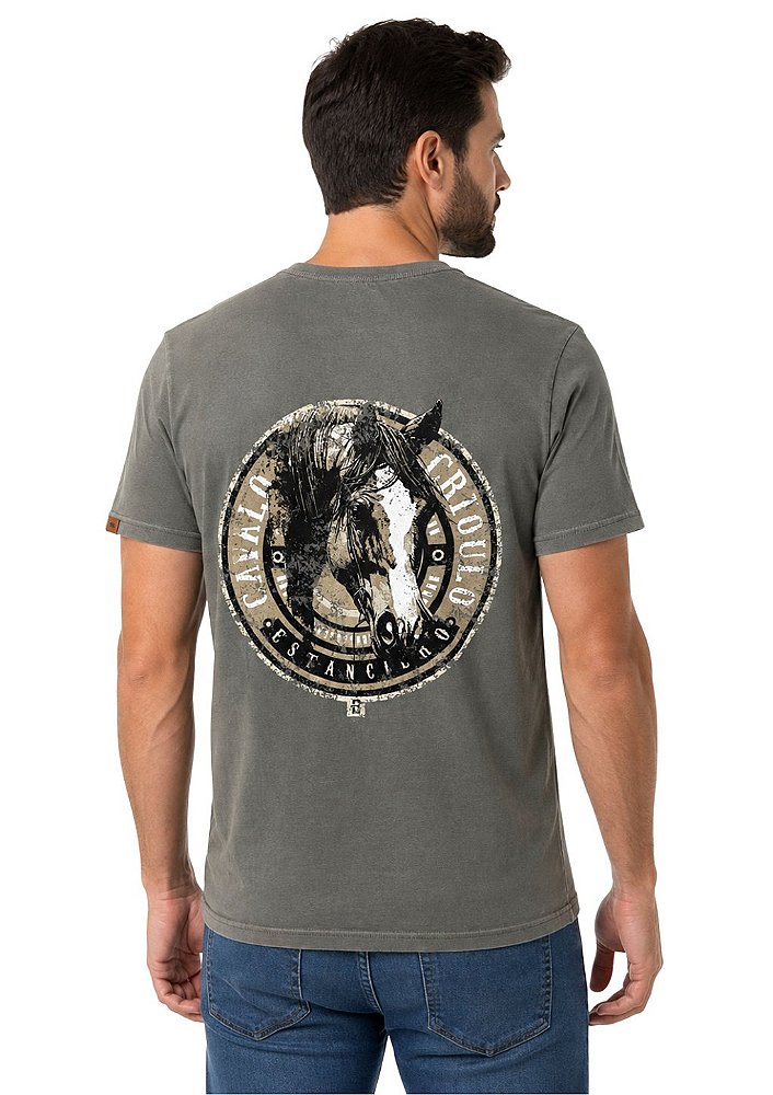 Camiseta Masculina Estanciero Cavalo Crioulo Costas
