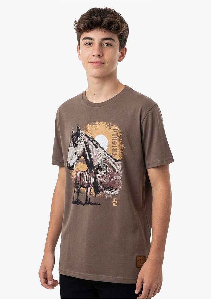Camiseta Juvenil Estanciero Crioula Com Potro