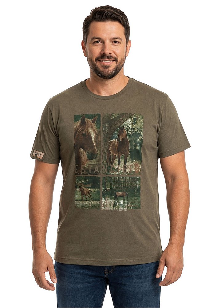 Camiseta Masculina Estanciero Cavalos No Rio