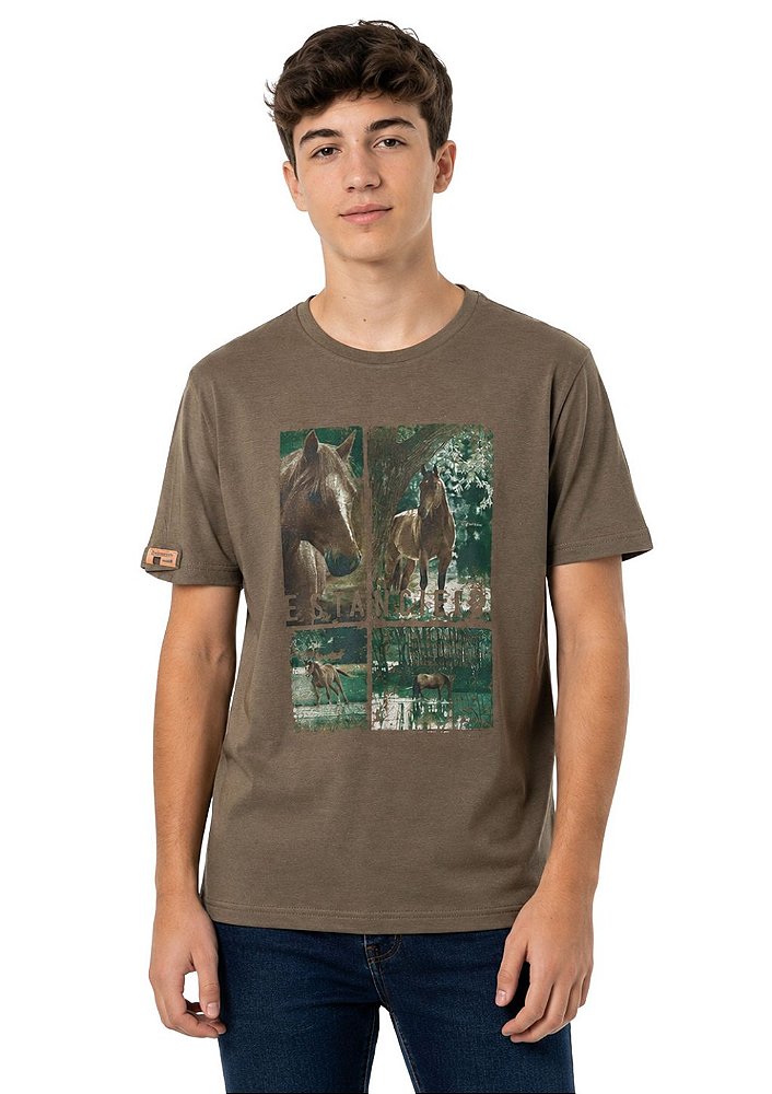 Camiseta Juvenil Masculina Estanciero Cavalos No Rio