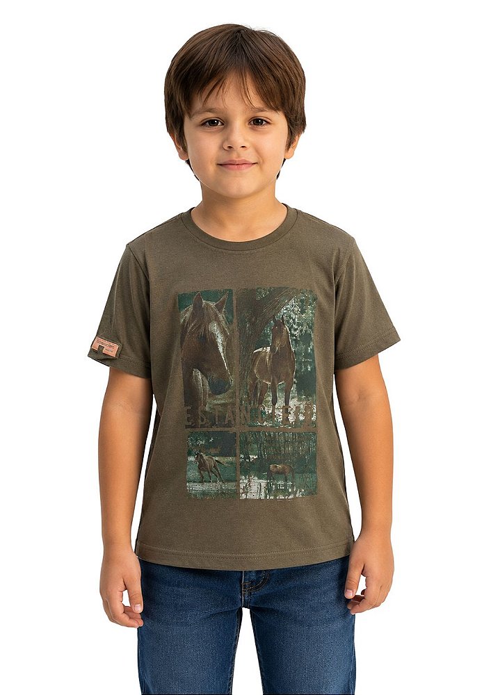 Camiseta Infantil Masculina Estanciero Cavalos No Rio