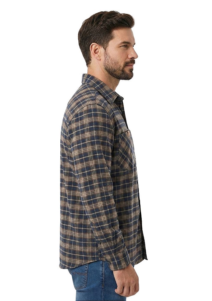 Camisa Flanela Masculina Estanciero Com Bolso