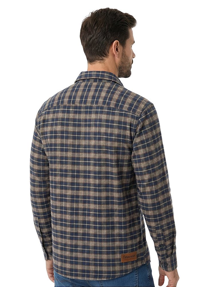 Camisa Flanela Masculina Estanciero Com Bolso