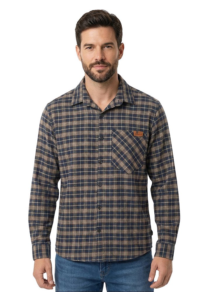 Camisa Flanela Masculina Estanciero Com Bolso
