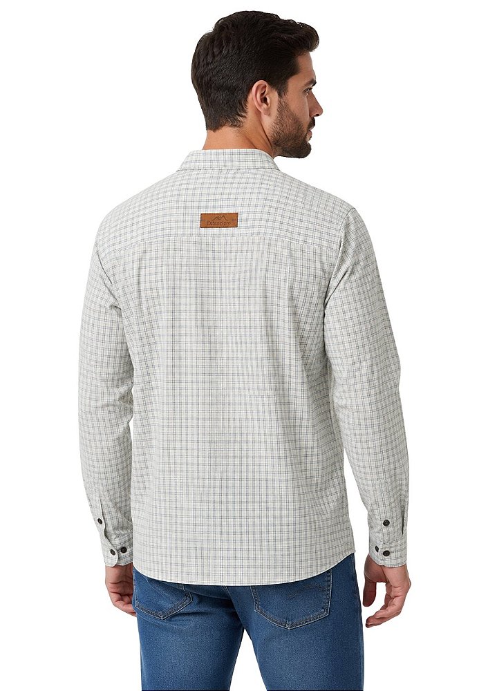 Camisa Tricoline Masculina Com Bolso Frente Estanciero