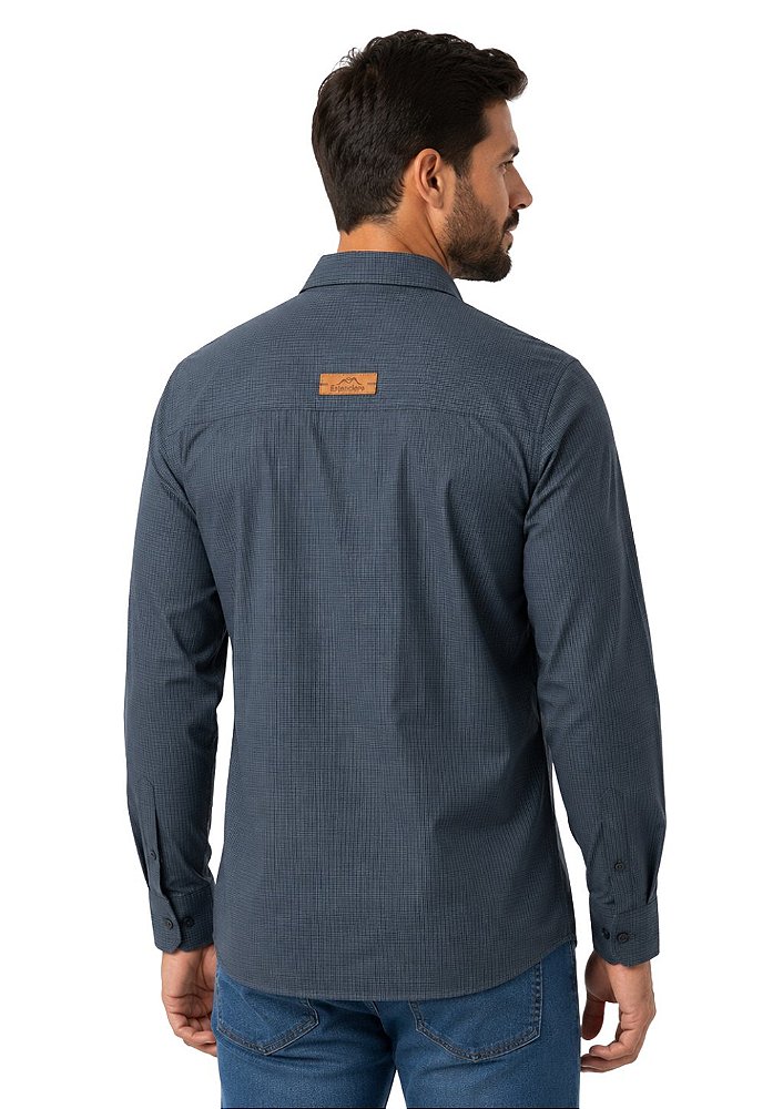 Camisa Tricoline Masculina Com Bolso Frente Estanciero