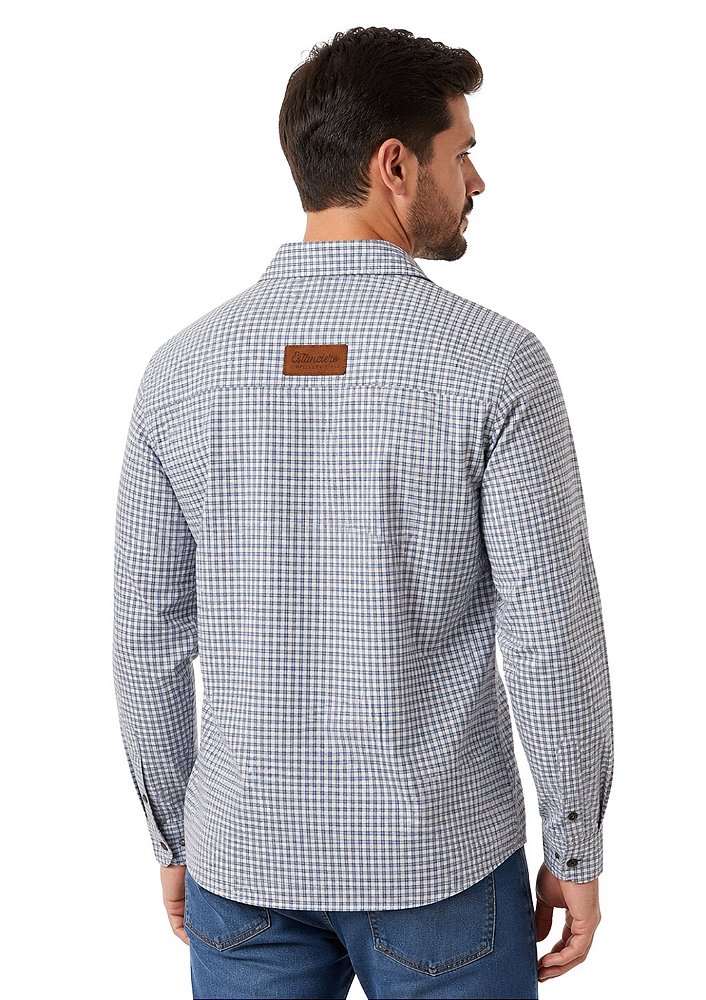 Camisa Tricoline Masculina Com 2 Bolsos Frente Estanciero