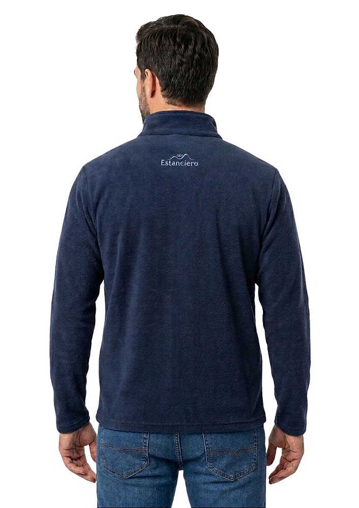 Blusa Microsoft Fleece Masculina Bicolor Meio Zíper Estanciero