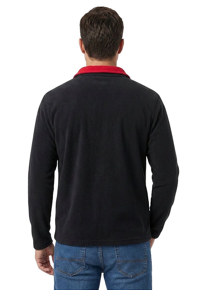 Blusa Microsoft Fleece Masculina Bicolor Meio Zíper Estanciero