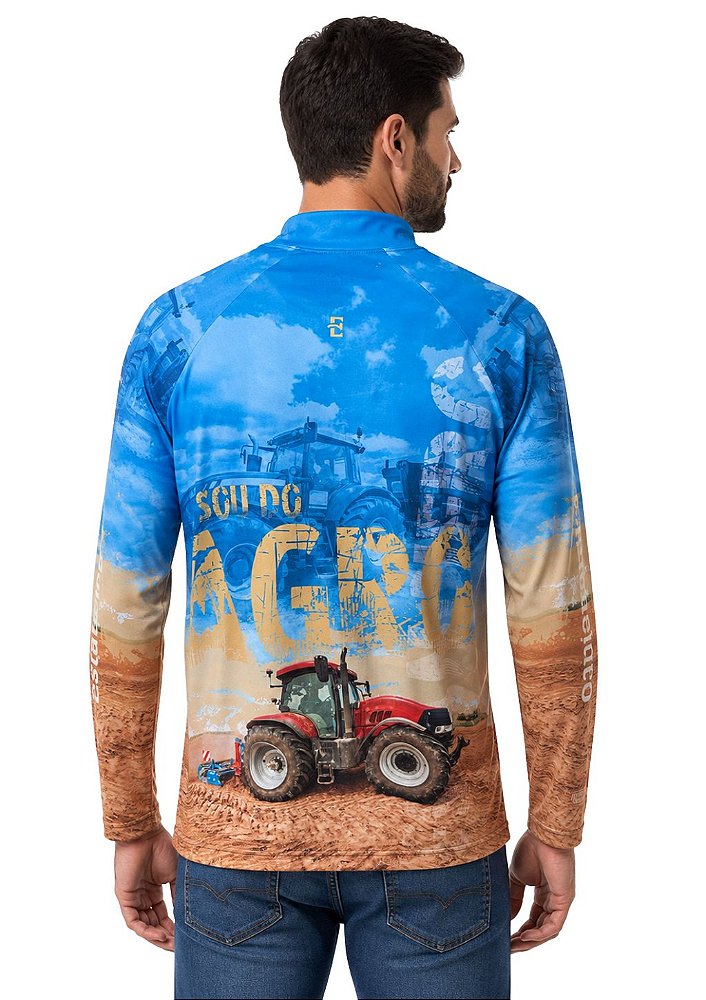 Camisa Manga Longa Estampada Proteção UV Estanciero v8