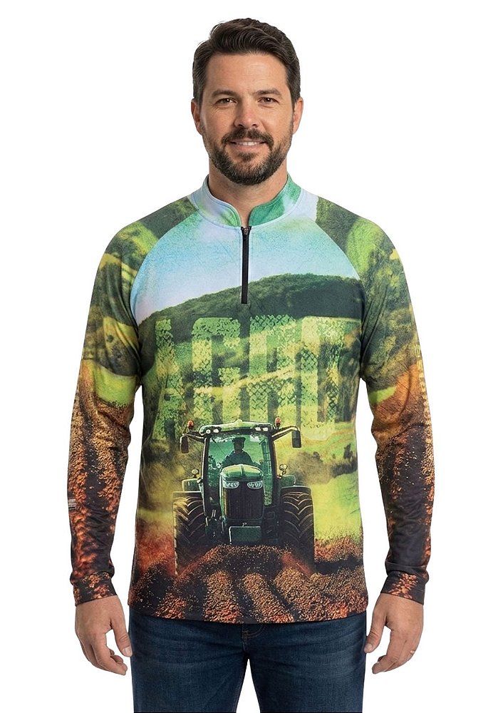 Camisa Manga Longa Estampada Proteção UV Estanciero V10