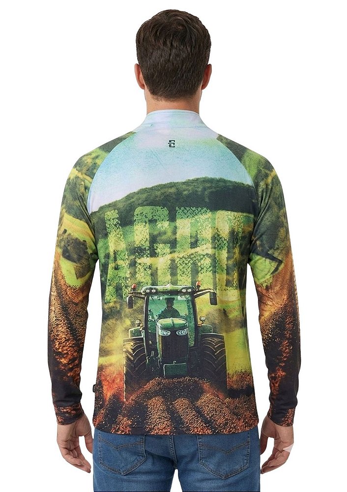 Camisa Manga Longa Estampada Proteção UV Estanciero V10