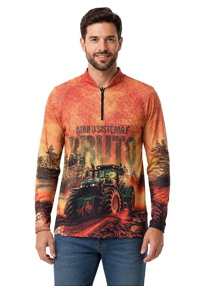 Camisa Manga Longa Estampada Proteção UV Estanciero V11