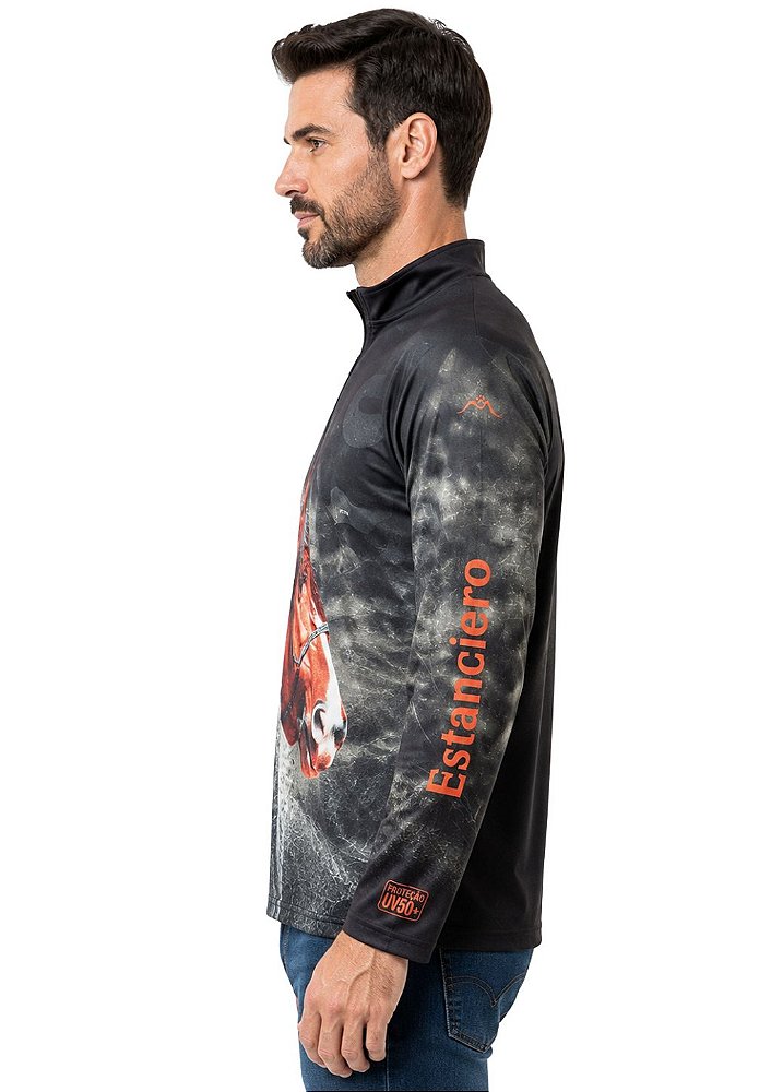 Camisa Manga Longa Estampada Proteção UV Estanciero V13