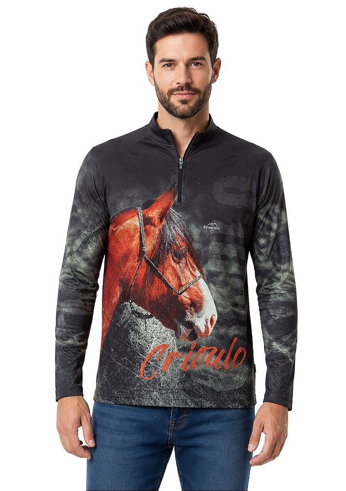 Camisa Manga Longa Estampada Proteção UV Estanciero V13