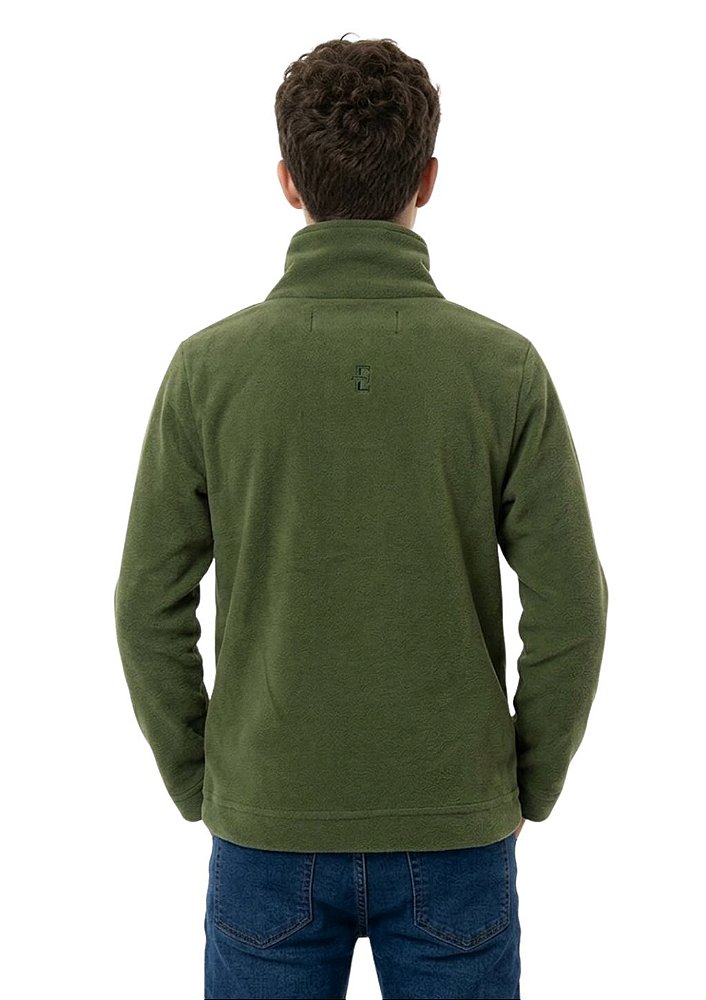 Blusa Microsoft Fleece Unissex Juvenil Meio Zíper Estanciero Masculino