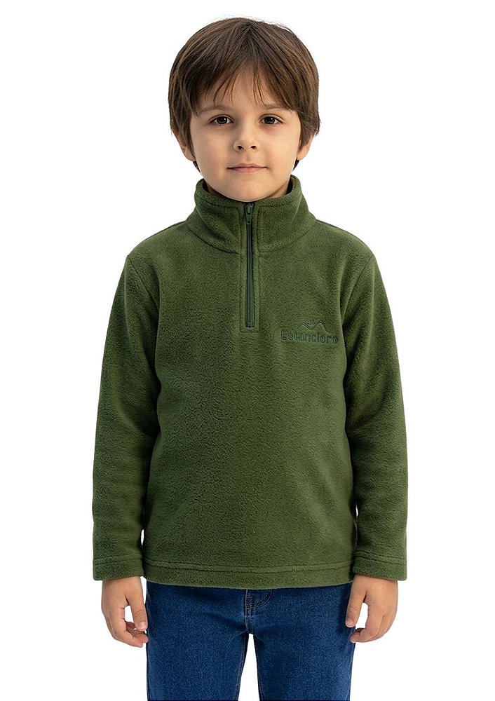 Blusa Microsoft Fleece Unissex Infantil Meio Zíper Estanciero M