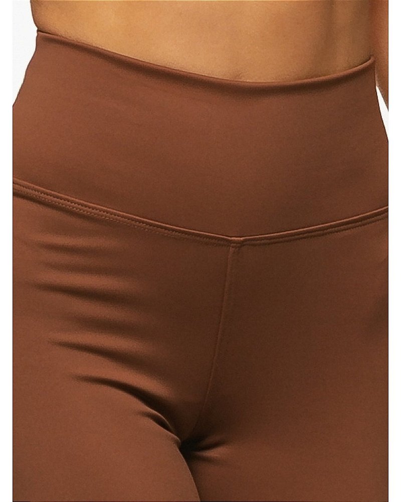 SHORT POWER DE ALTA COBERTURA - MARROM CHOCOLATE