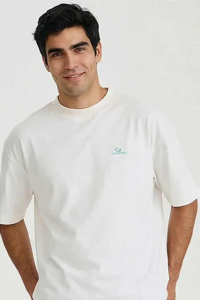 CAMISETA OVERSIZED CAJUBRASIL ESTAMPA - OFF WHITE