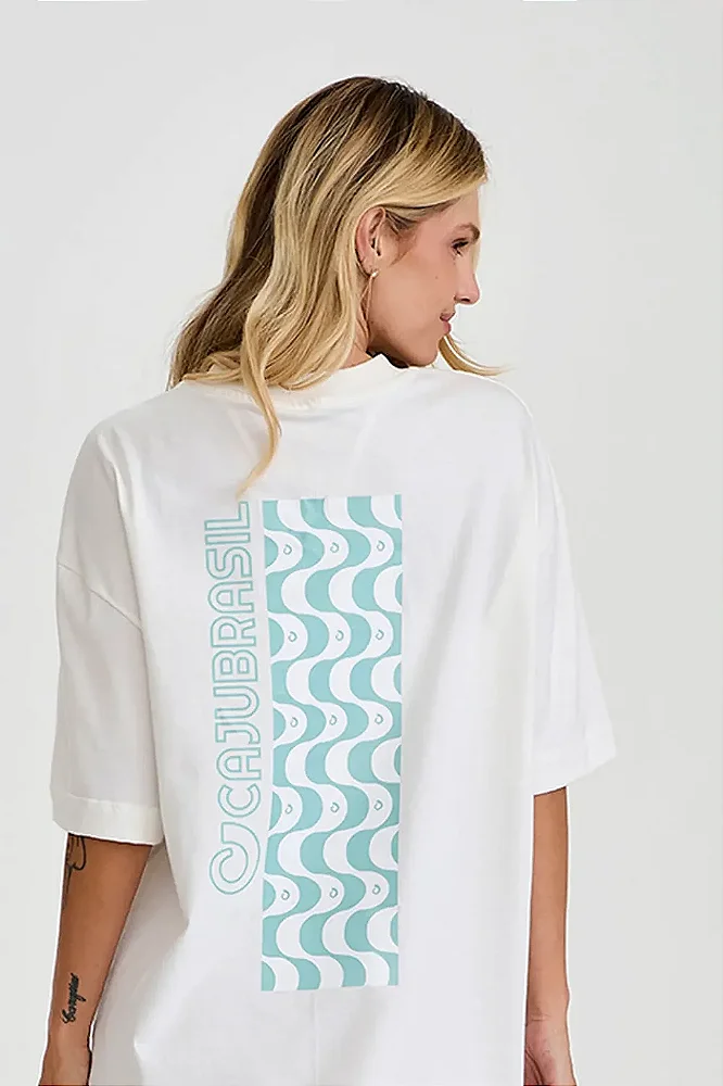 CAMISETA OVERSIZED CAJUBRASIL ESTAMPA - OFF WHITE