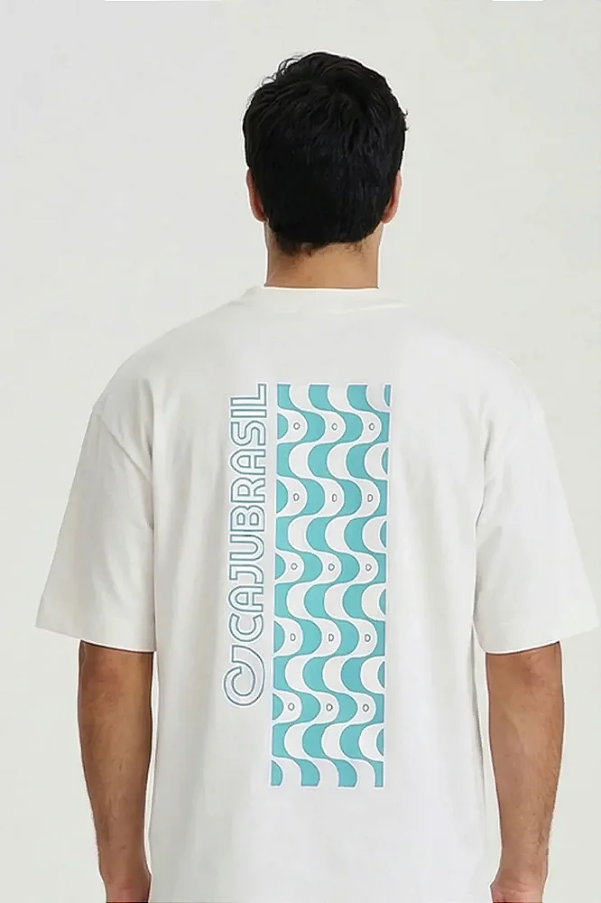 CAMISETA OVERSIZED CAJUBRASIL ESTAMPA - OFF WHITE