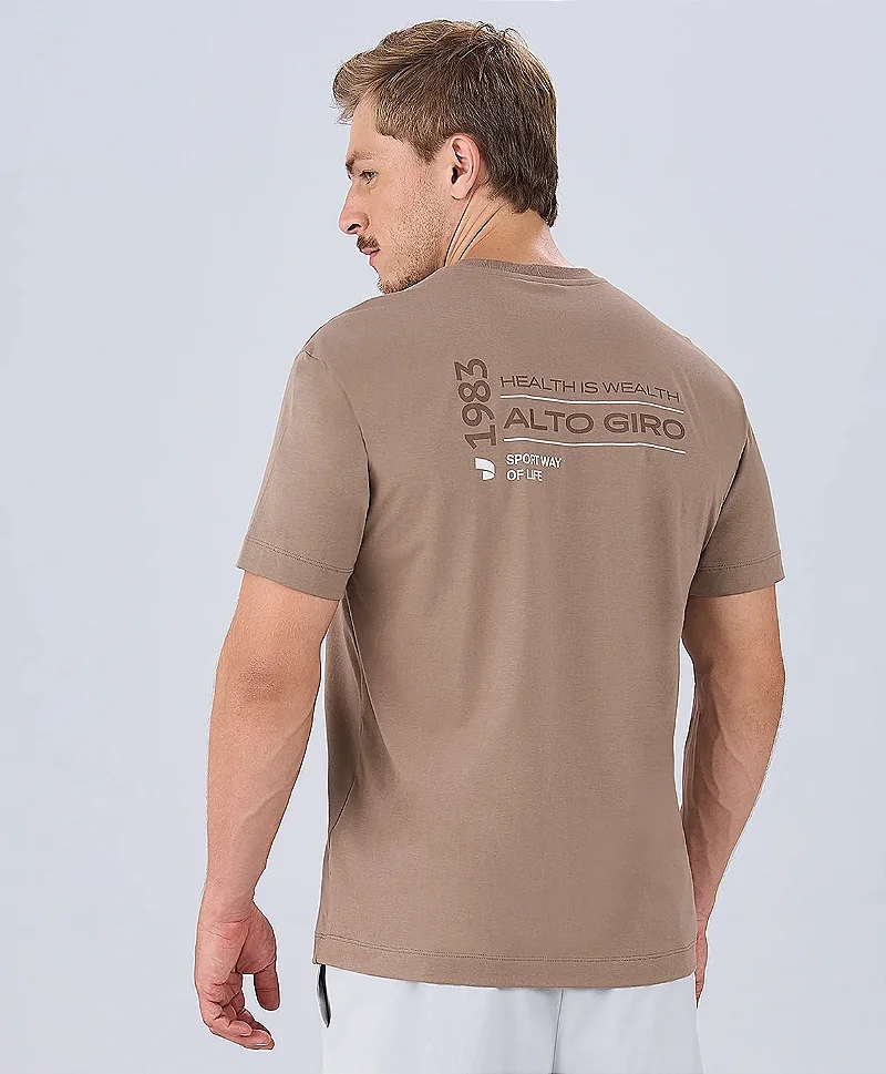 CAMISETA PIMA FRESH ESTAMPADA - BEGE ESCURO