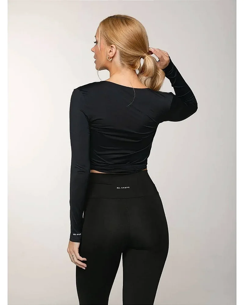 BLUSA MANGA LONGA TRANSPASSADA- PRETO