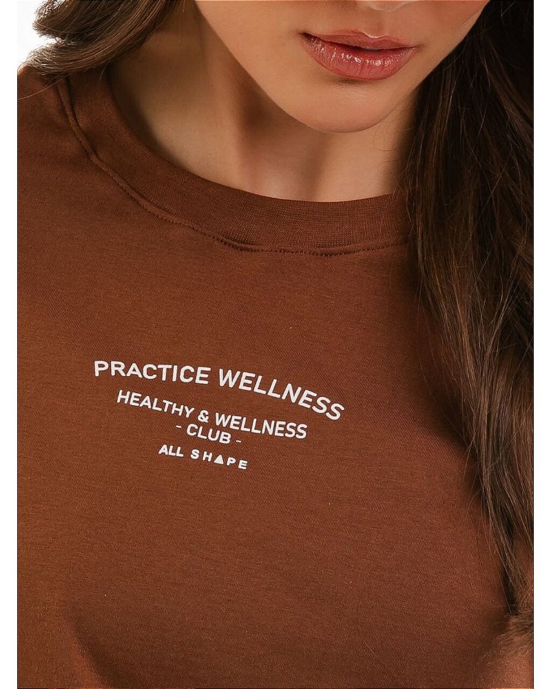 CAMISETA DE MALHA PENTEADA - MARROM