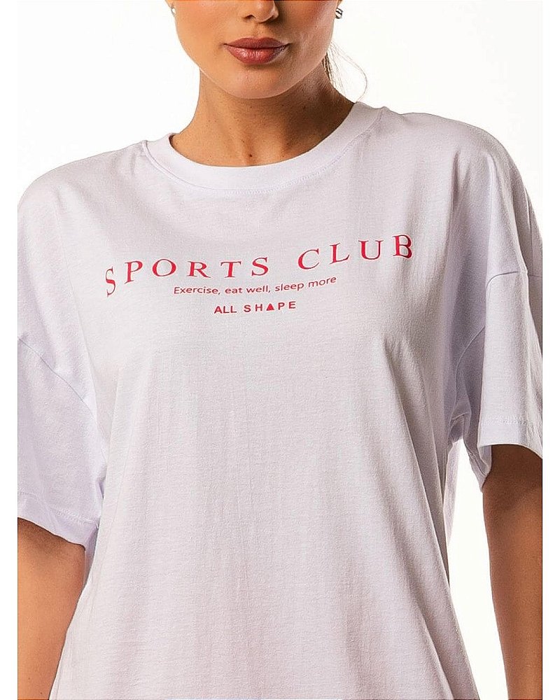CAMISETA DE MALHA PENTEADA - BRANCO/VERMELHO