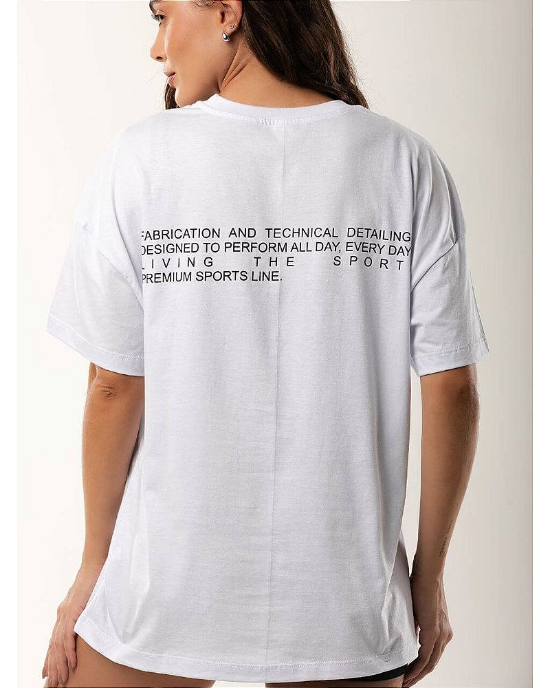 CAMISETA DE MALHA PENTEADA - BRANCA