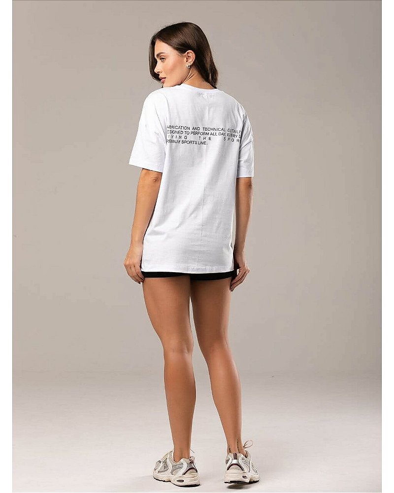 CAMISETA DE MALHA PENTEADA - BRANCA