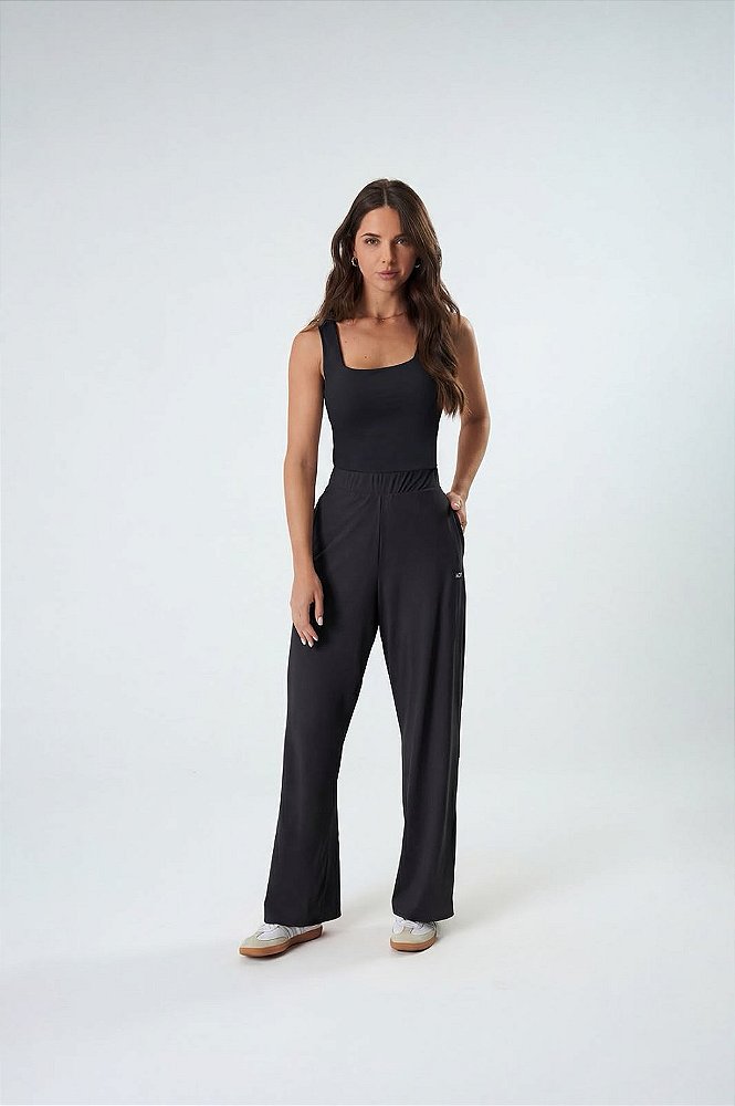 CALÇA WIDE LEG FLUITY POLIAMIDA - PRETO