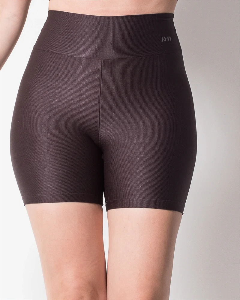 SHORT CANELADO SOFT - MARROM