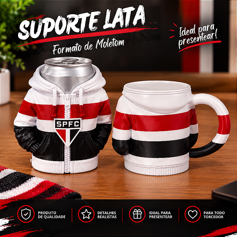 Porta Lata Moletom São Paulo F.C. 350ml 3D