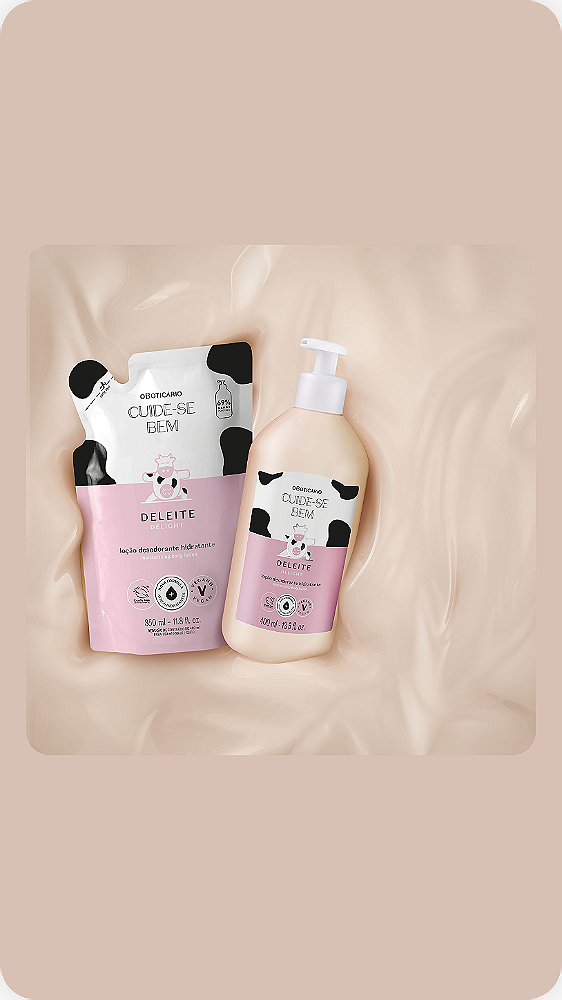 Refil Loção Desodorante Hidratante Corporal Cuide-se Bem Deleite 350ml