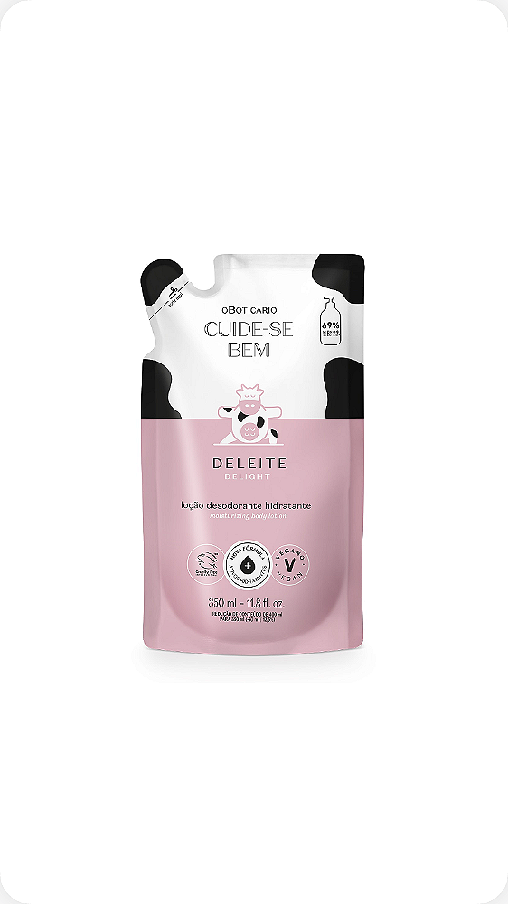 Refil Loção Desodorante Hidratante Corporal Cuide-se Bem Deleite 350ml